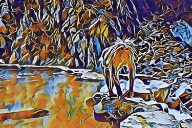 Original Pop Art Animal Mixed Media by Paul Blenkhorn-Digitalart