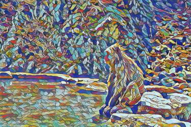 Original Pop Art Animal Mixed Media by Paul Blenkhorn-Digitalart