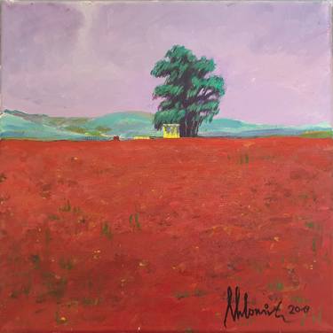Original Impressionism Tree Paintings by Shlomit Aharonovitch