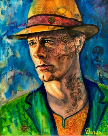 Original Conceptual Portrait Mixed Media by Berrak Ergul Lajoie