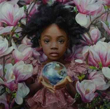 Original Classicism Children Painting by Anastasiia Borodina