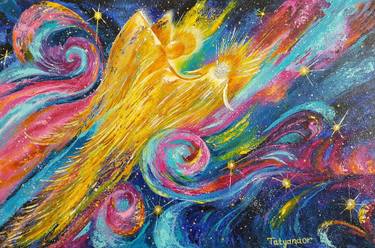 Original Abstract Expressionism Outer Space Paintings by Tatyana Orlovetskaya