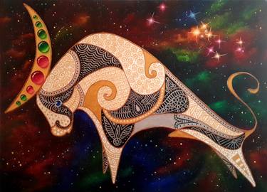 Original Art Deco Outer Space Paintings by Tatyana Orlovetskaya