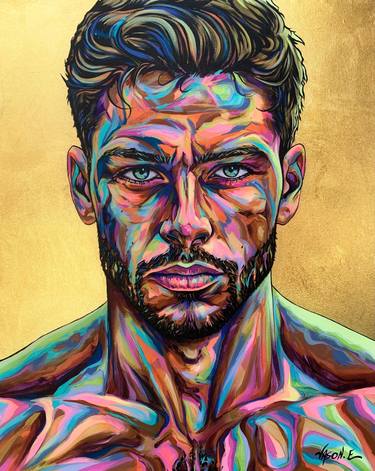 Original Abstract Expressionism Men Painting by Jason Ebrahimi