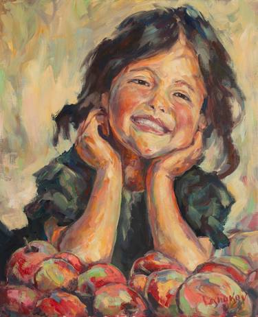 Original Figurative Children Painting by Vitaly Leshukov Soldatov