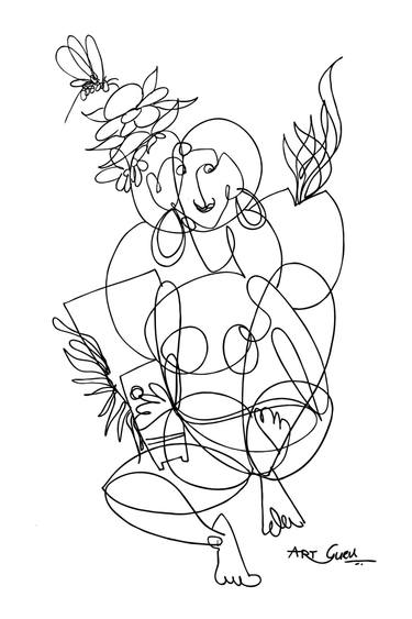 Original Modern Nature Drawing by Artguru Official