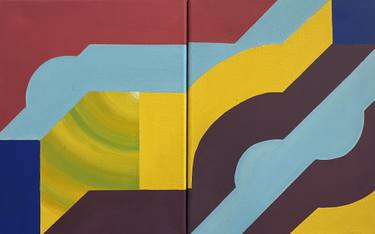 Original Abstract Geometric Paintings by Jessica Moritz