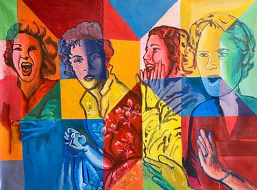 Original Cubism Portrait Paintings by Jessica Moritz