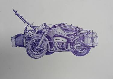 Original Documentary Motorbike Drawings by Kasih Hartono