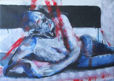 Original Expressionism People Painting by Angela Margherita Leotta