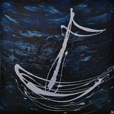 Original Conceptual Boat Painting by Sunghee Kim
