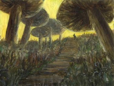 Original Surrealism Tree Paintings by Jennifer S Lange
