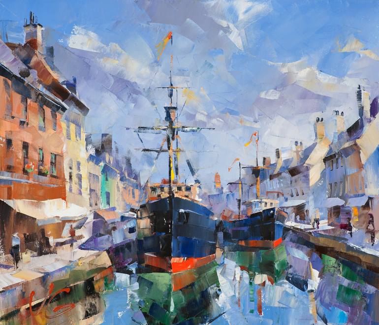 Print of Contemporary Boat Paintings by Volodymyr Glukhomanyuk