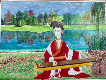 Original Figurative Women Painting by Xiao-Kang Zhang