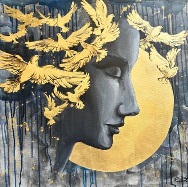 Original Art Nouveau Women Painting by Olga Oplyart