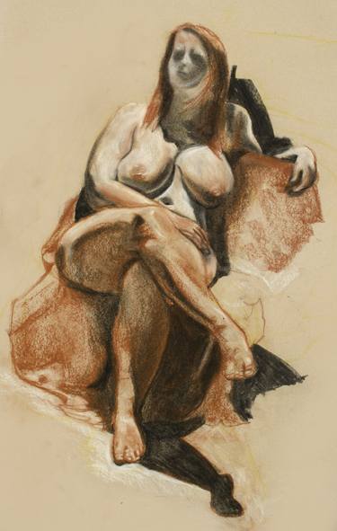 Original Figurative Nude Drawing by Pete Mccabe