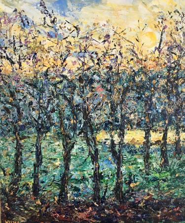 Original Impressionism Tree Paintings by Vilma Gataveckiene