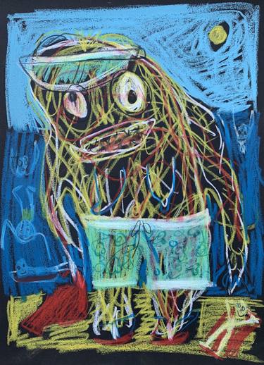 Original Abstract People Drawing by Noel Fielding