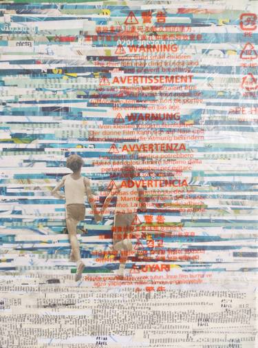 Original Abstract Expressionism People Collage by Nina Papel