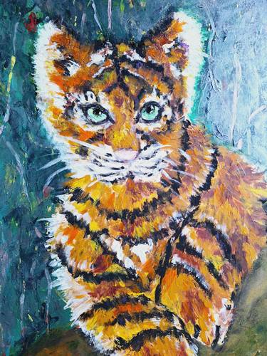 Original Expressionism Animal Painting by Christina Svensson