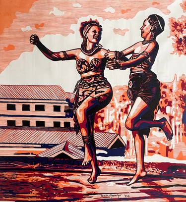 Original Figurative Women Printmaking by Tosin Oyeniyi