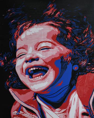 Original Abstract Expressionism Children Printmaking by Tosin Oyeniyi