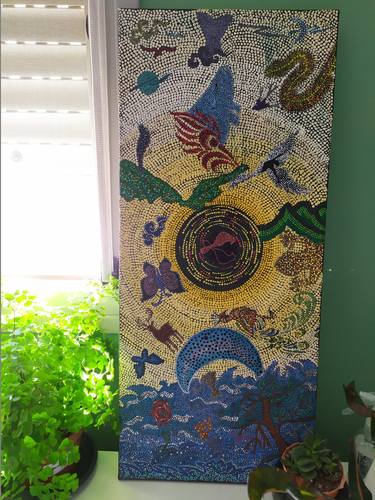 Original Abstract Expressionism Abstract Painting by Dreams Made Of Dots Pointillism Mandalas And Dotted Art