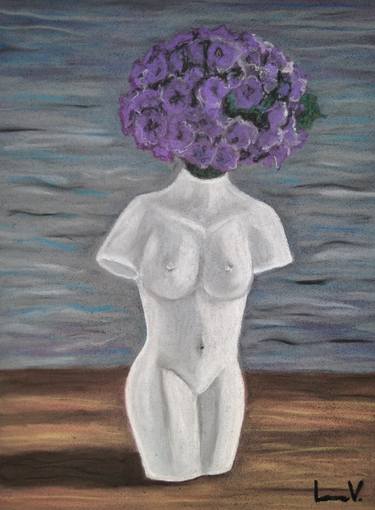 Original Art Deco Floral Paintings by Lanav Art