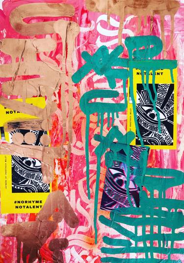 Original Street Art Calligraphy Collage by Anastasia Molot