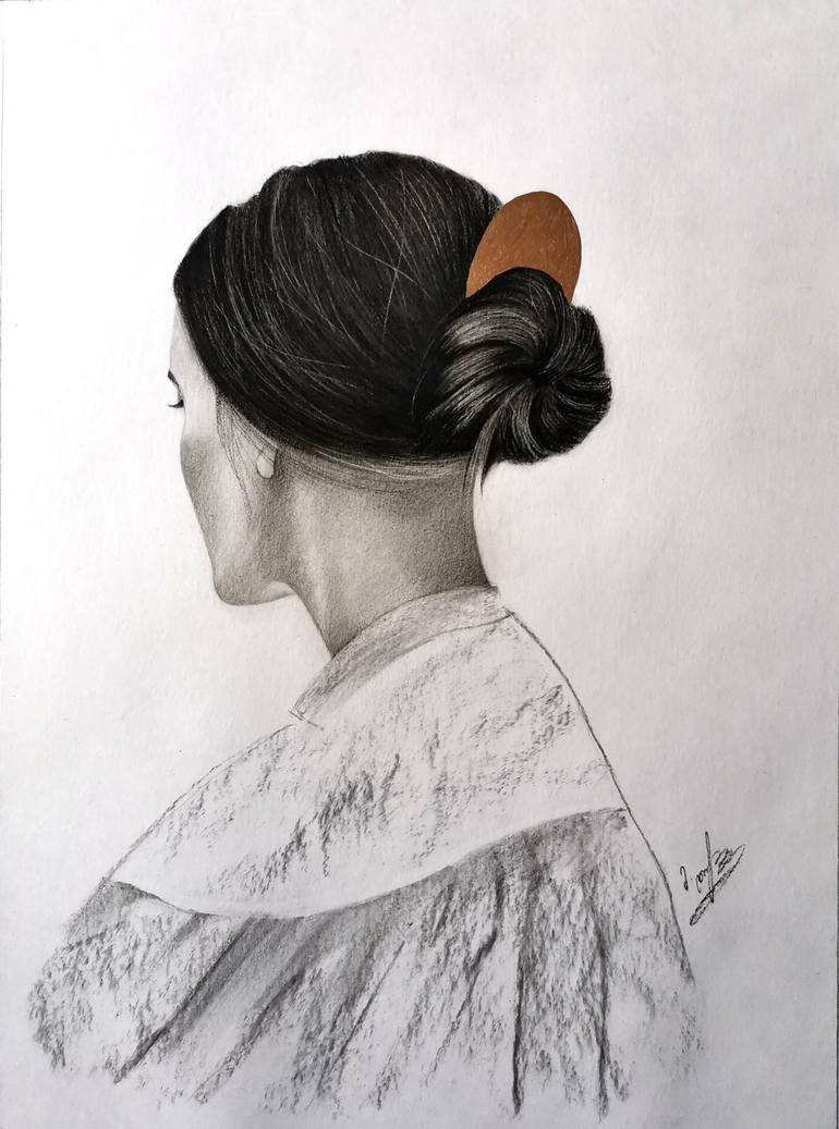 Original Portraiture Portrait Drawings by Mariam Darchiashvili