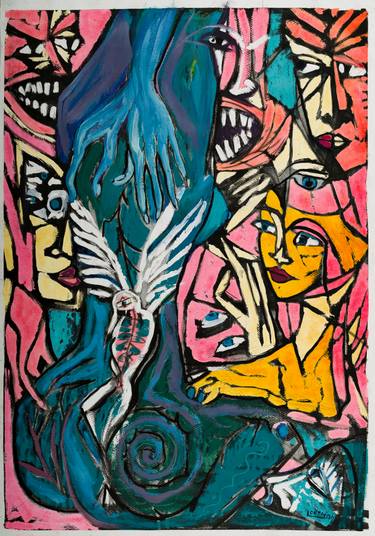 Original Abstract Expressionism Abstract Painting by Larissa Oxman