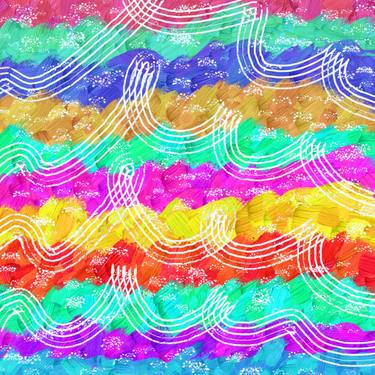 Original Abstract Expressionism Beach Digital by Vafa Majidli