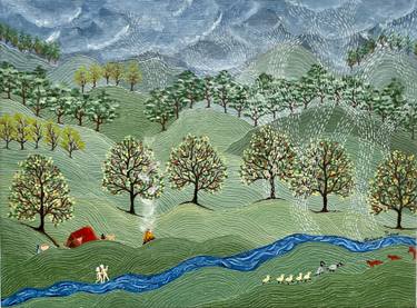 Original Figurative Landscape Paintings by Sabina Puppo