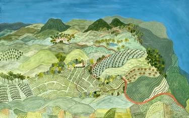Original Folk Landscape Paintings by Sabina Puppo