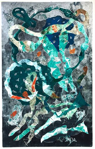 Original Abstract Expressionism Abstract Printmaking by Madalyn Freedman
