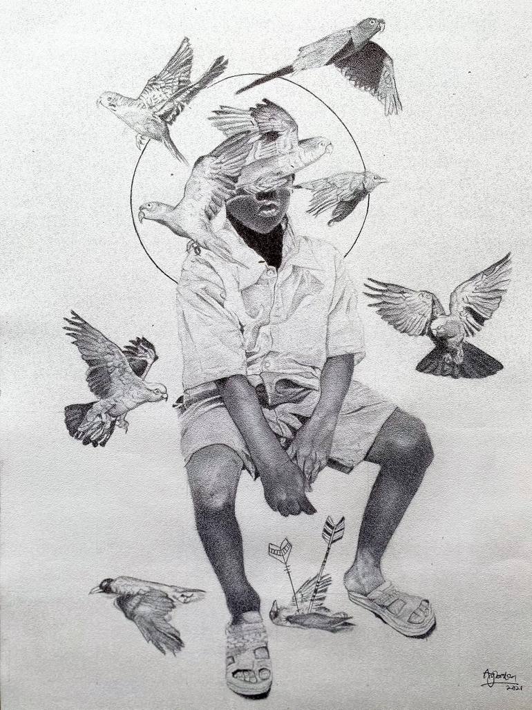 Original Impressionism Animal Drawings by Oryiman Agbaka