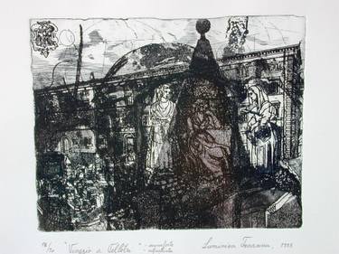 Original Figurative Architecture Printmaking by Luminita Taranu