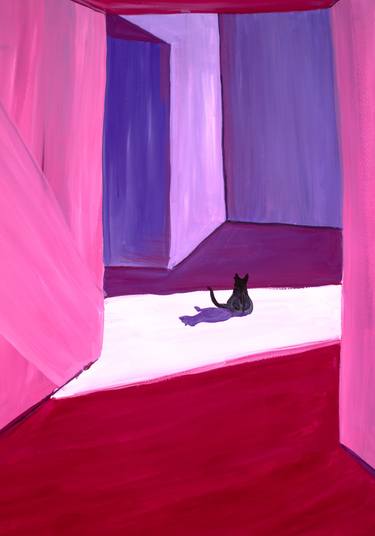 Original Minimalism Fantasy Paintings by Anastasiia Intenberh