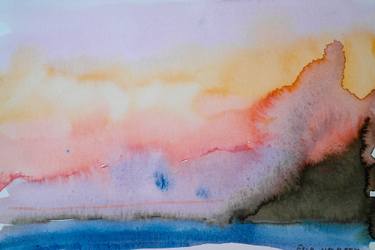 Original Abstract Seascape Mixed Media by Dina Aseeva