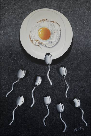 Original Abstract Expressionism Food Printmaking by Neha Suri