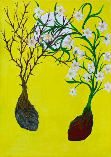 Original Contemporary Floral Painting by Huma Shoaib