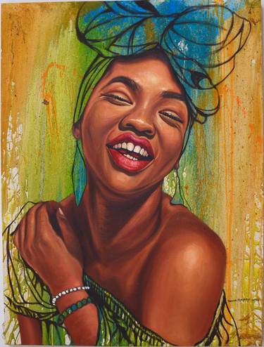 Original Abstract Expressionism Women Paintings by Damola Ayegbayo