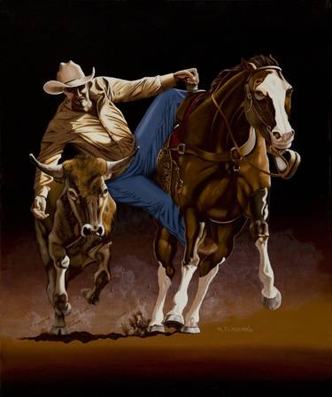 Original Figurative Sport Paintings by Hugh Blanding