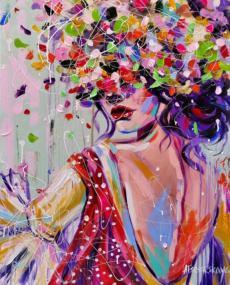 Print of Contemporary Women Paintings by Aliaksandra Tsesarskaya