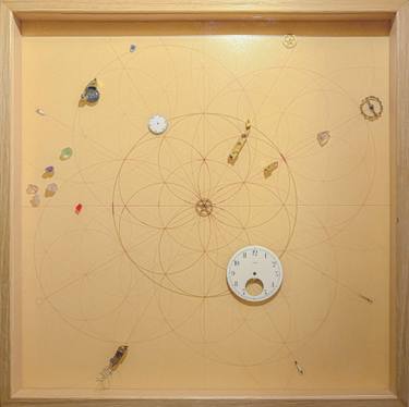 Original Algorithmic Time Mixed Media by Reinaldo Duarte