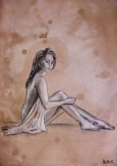 Original Realism Women Drawing by Brk Brk