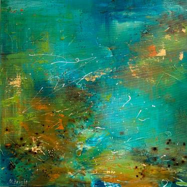 Original Abstract Travel Mixed Media by Masha Bright