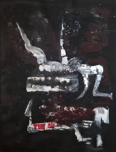Original Abstract Expressionism Portrait Mixed Media by Iryna Calinicenco