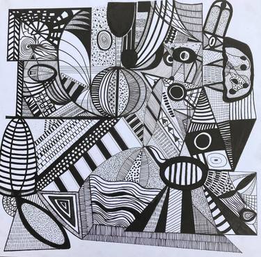 Original Abstract Expressionism Abstract Drawing by Dominic Doble