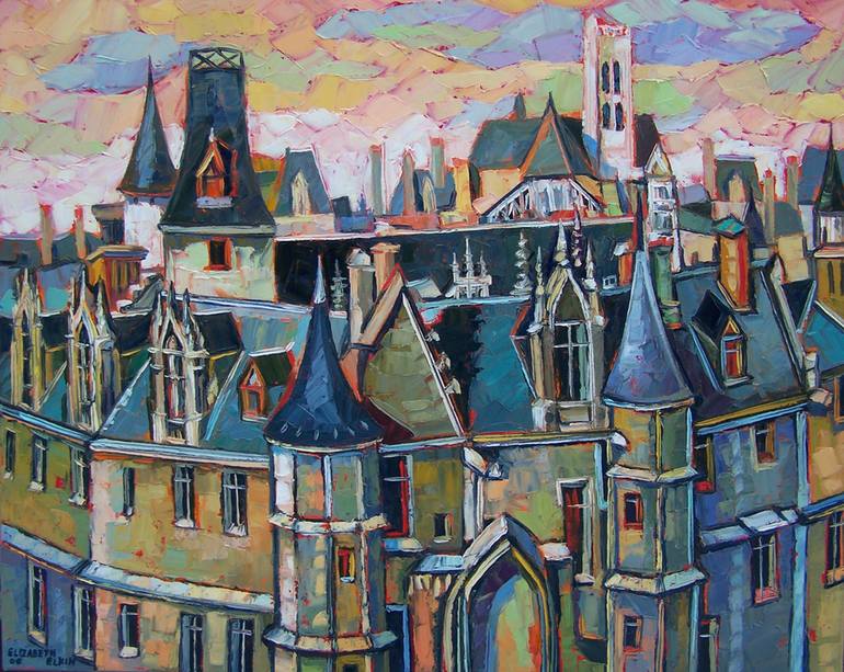 Print of Art Deco Architecture Paintings by Elizabeth Elkin